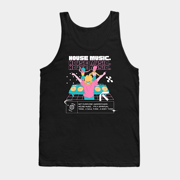 HOUSE MUSIC  - Dj Dancefloor (pink) Tank Top by DISCOTHREADZ 